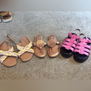 Pink and Brown Kids Sandals Set (for all 3)